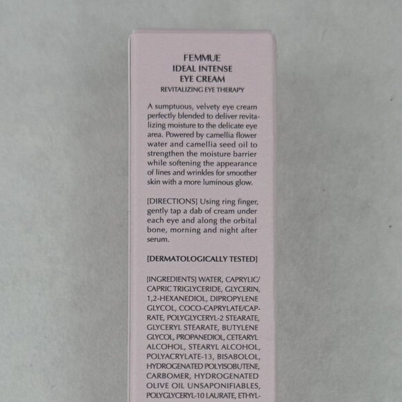 Femmue Ideal Intense Eye Cream 20g Anti-Aging Hydrating Reduces Puffiness NEW - Picture 4 of 7
